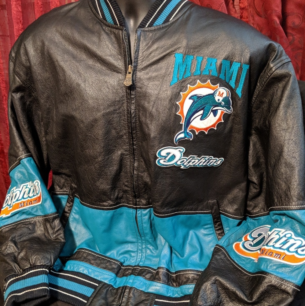 Vintage Miami Dolphins (old logo) Leather Jacket